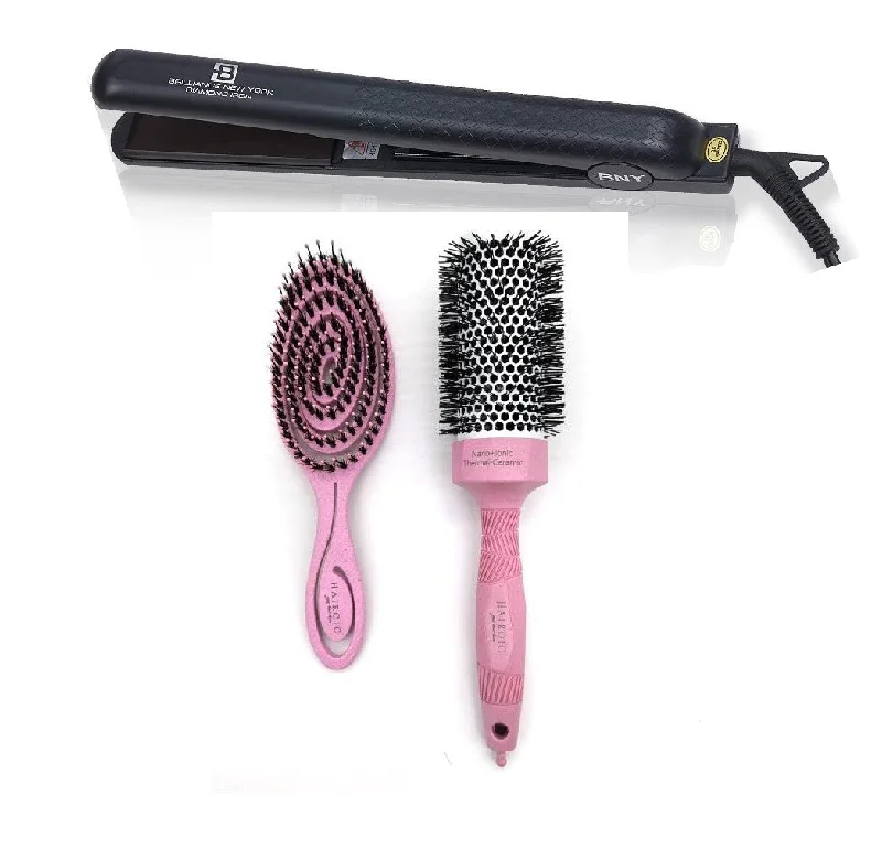 Duo Set | 1.25" Ceramic Flat Iron + Hair detangling Brush Set