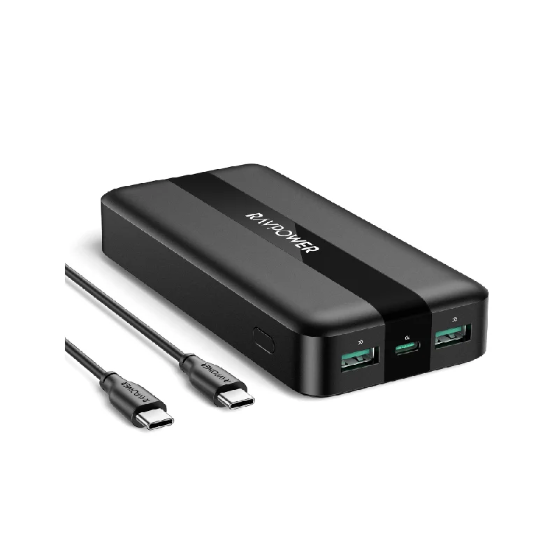 RAVPower Portable Charger 20000mAh, USB C Super Fast Charging PD3.0 20w Power Bank